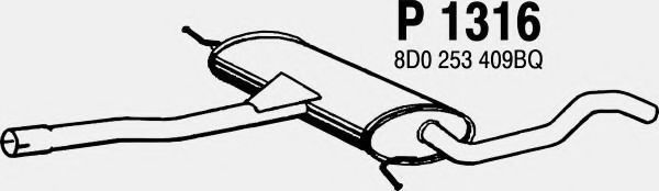 Средний глушитель выхлопных газов fenno P1316