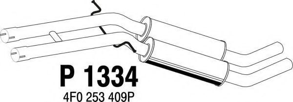 Средний глушитель выхлопных газов fenno P1334