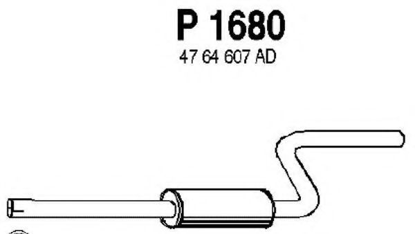 Средний глушитель выхлопных газов fenno P1680