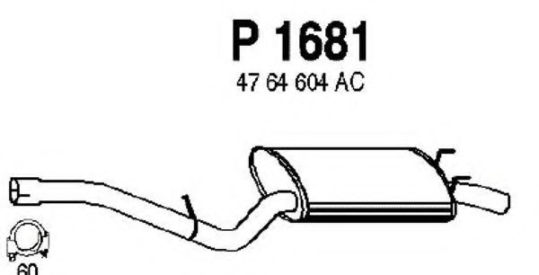 Глушитель выхлопных газов конечный fenno P1681