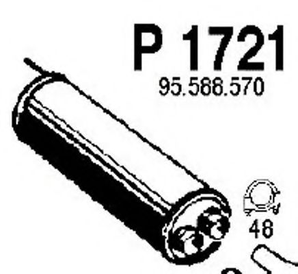 Средний глушитель выхлопных газов fenno P1721