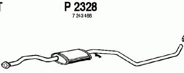 Средний глушитель выхлопных газов fenno P2328