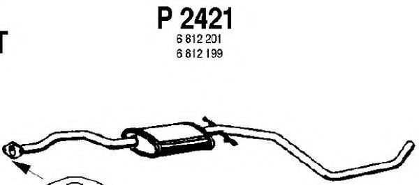 Средний глушитель выхлопных газов fenno P2421