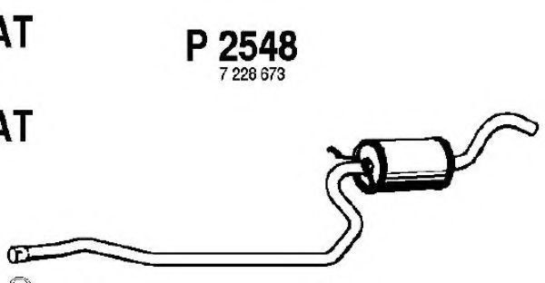 Средний глушитель выхлопных газов fenno P2548