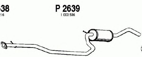 Средний глушитель выхлопных газов fenno P2639