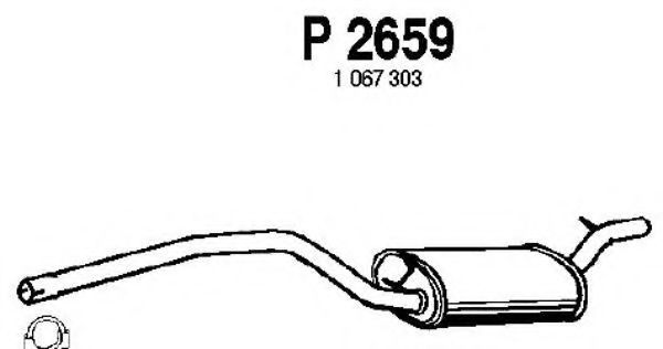 Средний глушитель выхлопных газов fenno P2659
