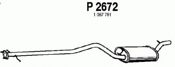 Средний глушитель выхлопных газов fenno P2672