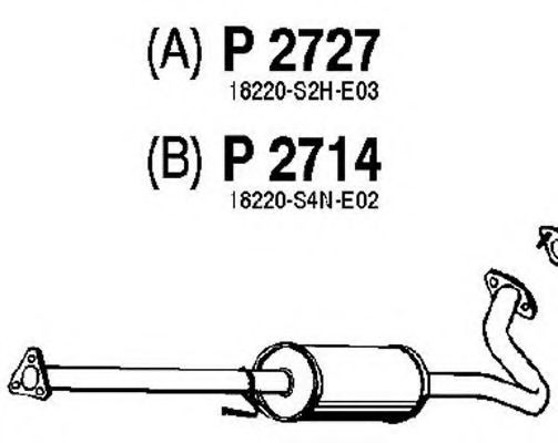 Средний глушитель выхлопных газов fenno P2714