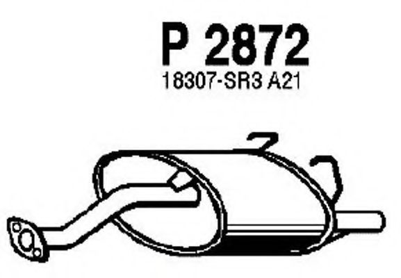 Средний глушитель выхлопных газов fenno P2872