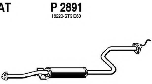 Средний глушитель выхлопных газов fenno P2891
