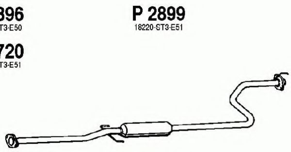 Средний глушитель выхлопных газов fenno P2899