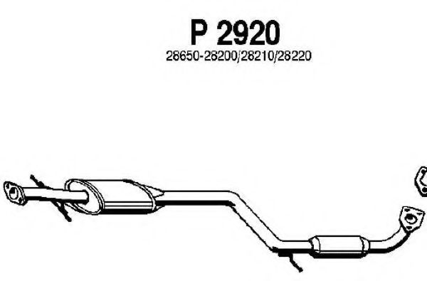 Средний глушитель выхлопных газов fenno P2920
