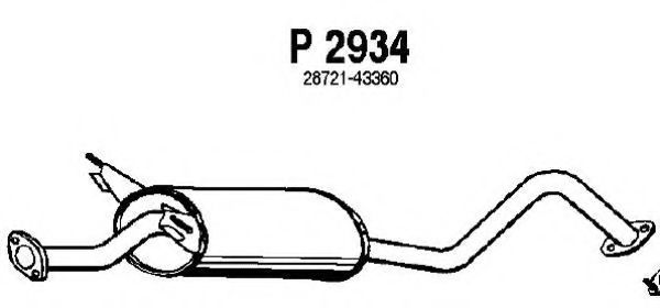 Средний глушитель выхлопных газов fenno P2934