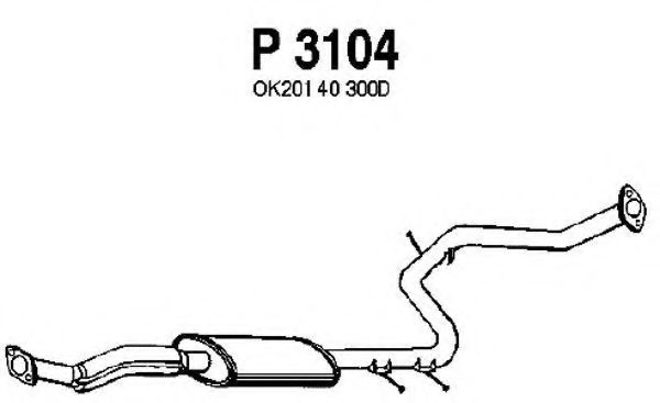 Средний глушитель выхлопных газов fenno P3104