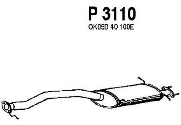 Средний глушитель выхлопных газов fenno P3110