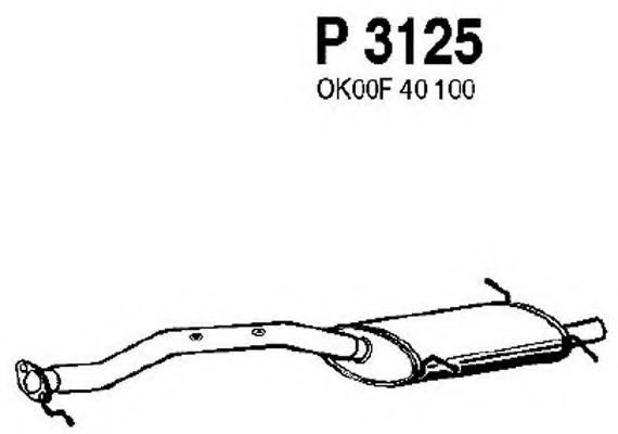 Средний глушитель выхлопных газов fenno P3125