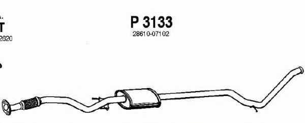Средний глушитель выхлопных газов fenno P3133