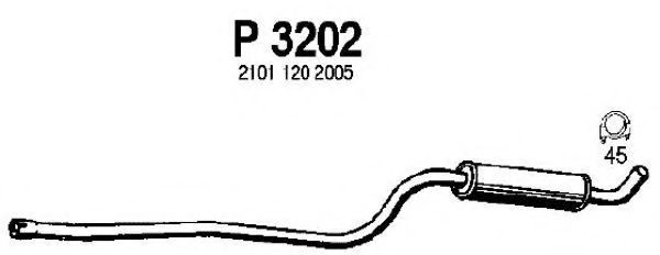 Средний глушитель выхлопных газов fenno P3202