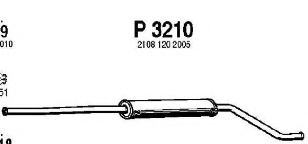 Средний глушитель выхлопных газов fenno P3210