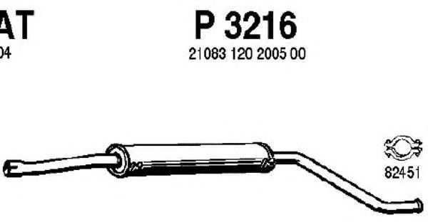 Средний глушитель выхлопных газов fenno P3216