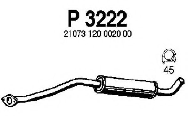 Средний глушитель выхлопных газов fenno P3222
