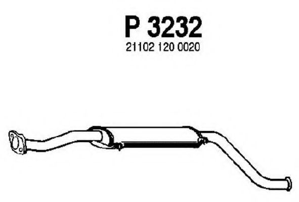 Средний глушитель выхлопных газов fenno P3232