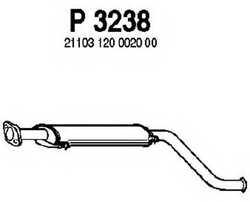 Средний глушитель выхлопных газов fenno P3238