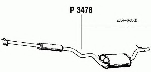 Средний глушитель выхлопных газов fenno P3478