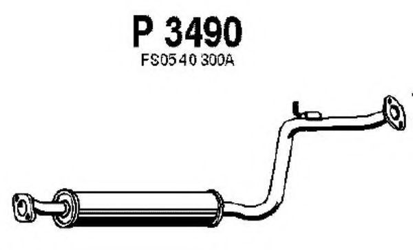 Средний глушитель выхлопных газов fenno P3490