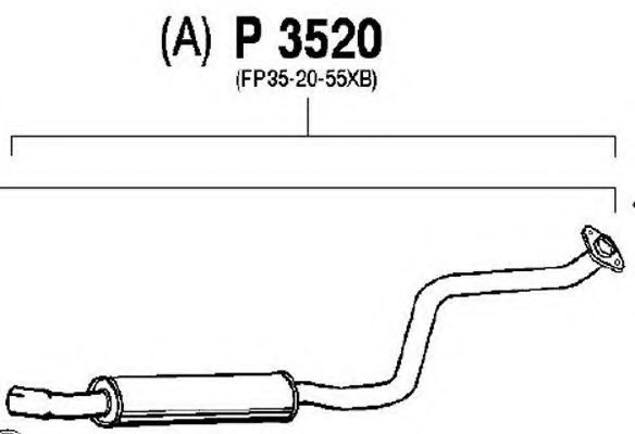 Средний глушитель выхлопных газов fenno P3520