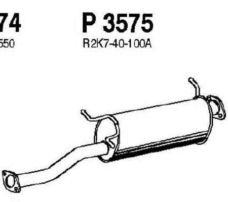 Средний глушитель выхлопных газов fenno P3575