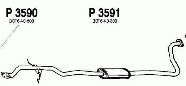Средний глушитель выхлопных газов fenno P3591