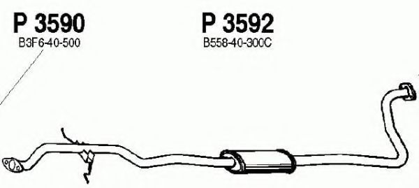 Средний глушитель выхлопных газов fenno P3592