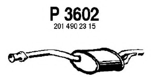 Средний глушитель выхлопных газов fenno P3602