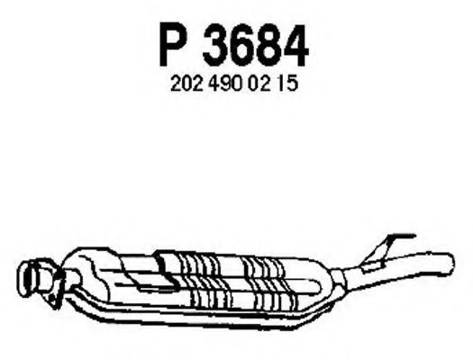 Средний глушитель выхлопных газов fenno P3684