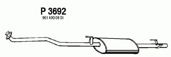 Предглушитель выхлопных газов fenno P3692