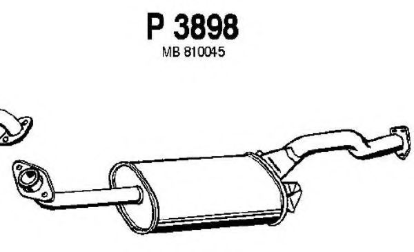 Средний глушитель выхлопных газов fenno P3898
