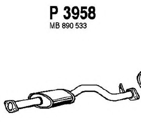 Средний глушитель выхлопных газов fenno P3958