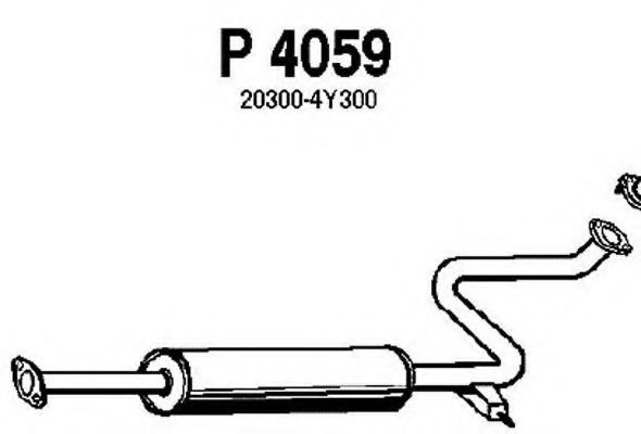 Средний глушитель выхлопных газов fenno P4059