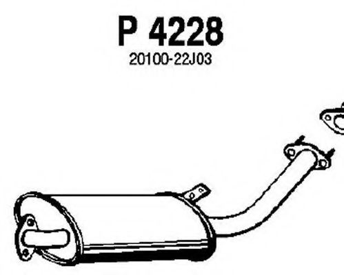Средний глушитель выхлопных газов fenno P4228