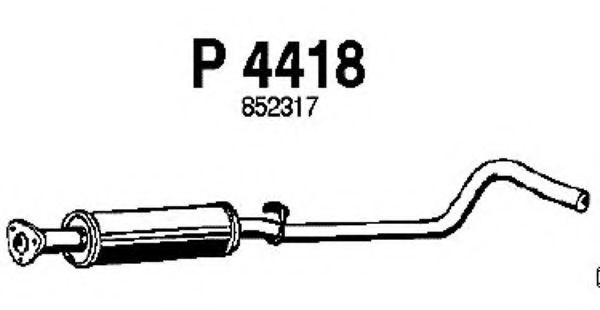 Средний глушитель выхлопных газов fenno P4418