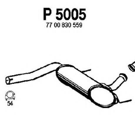 Средний глушитель выхлопных газов fenno P5005