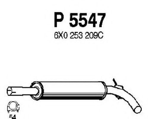 Средний глушитель выхлопных газов fenno P5547