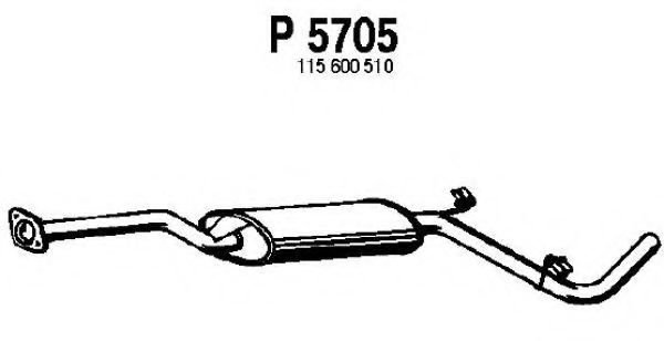Средний глушитель выхлопных газов fenno P5705