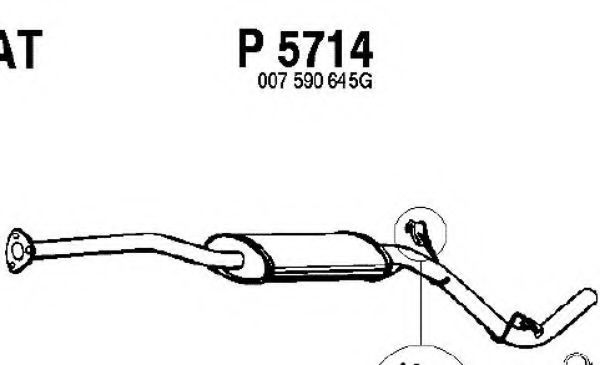 Средний глушитель выхлопных газов fenno P5714