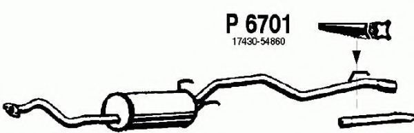 Средний глушитель выхлопных газов fenno P6701