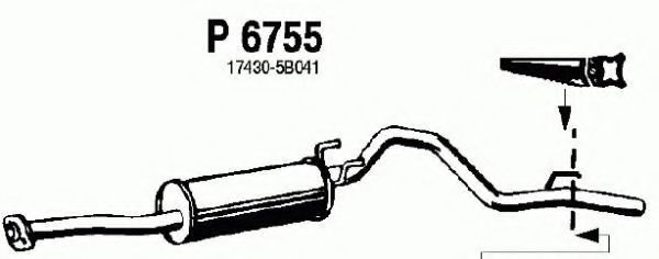 Средний глушитель выхлопных газов fenno P6755