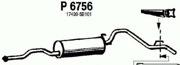 Средний глушитель выхлопных газов fenno P6756