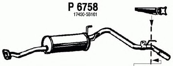 Средний глушитель выхлопных газов fenno P6758