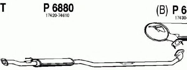 Средний глушитель выхлопных газов fenno P6880